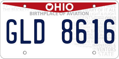 OH license plate GLD8616