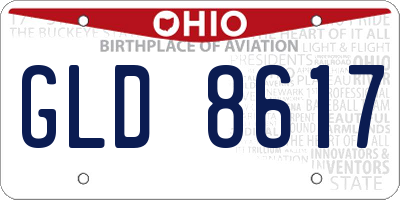 OH license plate GLD8617