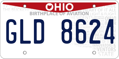 OH license plate GLD8624