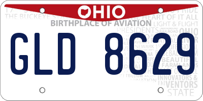 OH license plate GLD8629