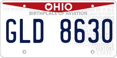 OH license plate GLD8630