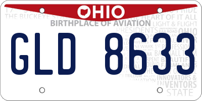 OH license plate GLD8633