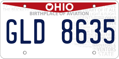 OH license plate GLD8635
