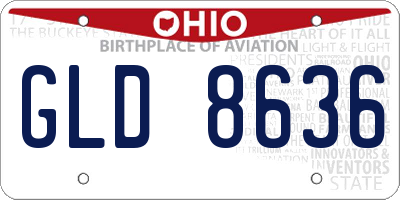 OH license plate GLD8636