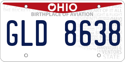 OH license plate GLD8638