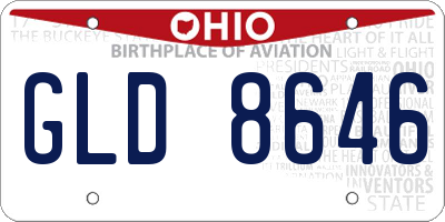 OH license plate GLD8646