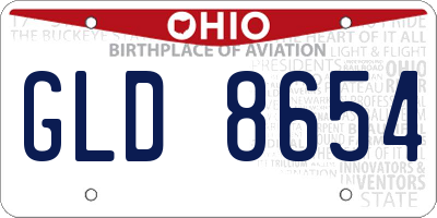 OH license plate GLD8654