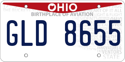 OH license plate GLD8655