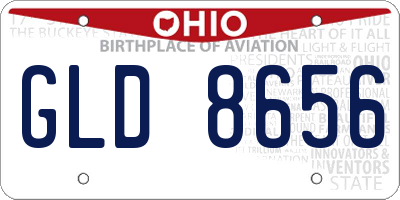OH license plate GLD8656