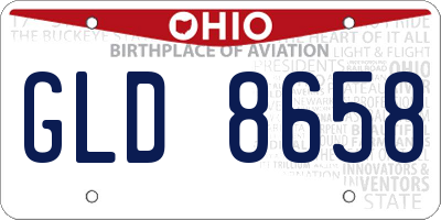 OH license plate GLD8658