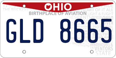 OH license plate GLD8665