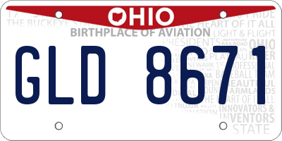 OH license plate GLD8671