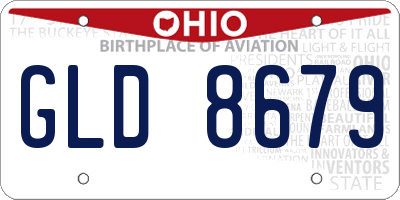 OH license plate GLD8679