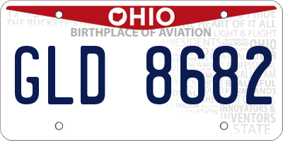 OH license plate GLD8682