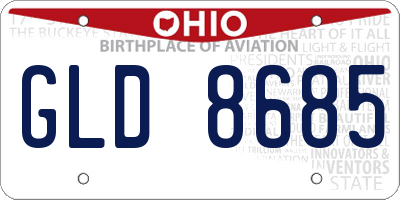 OH license plate GLD8685