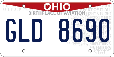 OH license plate GLD8690