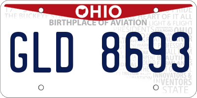 OH license plate GLD8693