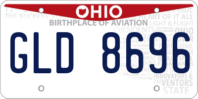 OH license plate GLD8696