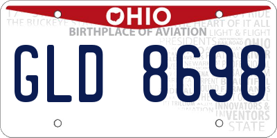 OH license plate GLD8698
