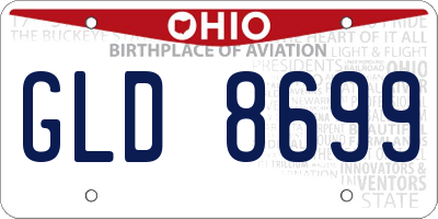 OH license plate GLD8699
