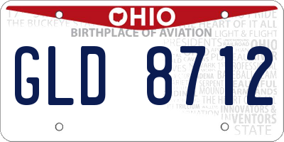 OH license plate GLD8712