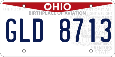 OH license plate GLD8713