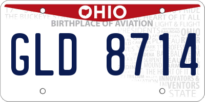 OH license plate GLD8714
