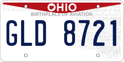 OH license plate GLD8721