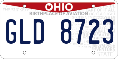 OH license plate GLD8723