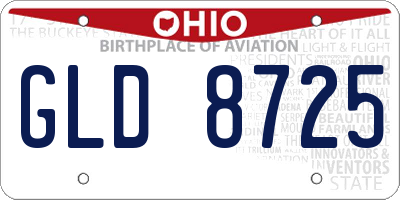OH license plate GLD8725