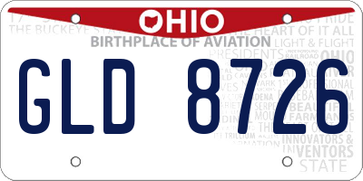 OH license plate GLD8726