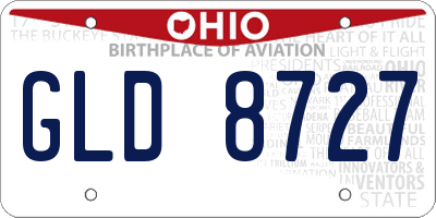 OH license plate GLD8727