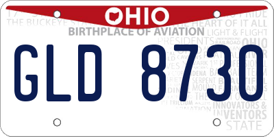 OH license plate GLD8730