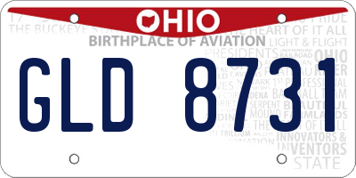 OH license plate GLD8731