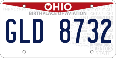 OH license plate GLD8732