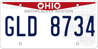 OH license plate GLD8734
