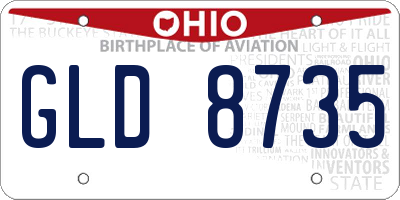 OH license plate GLD8735