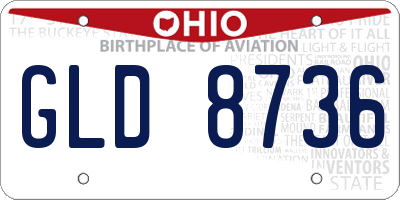 OH license plate GLD8736