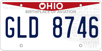 OH license plate GLD8746