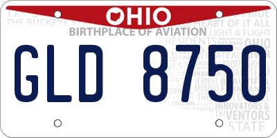 OH license plate GLD8750
