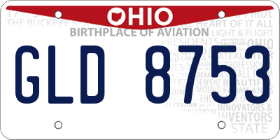 OH license plate GLD8753