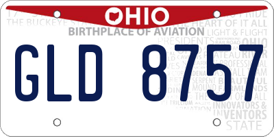 OH license plate GLD8757