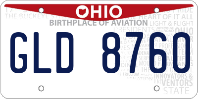 OH license plate GLD8760