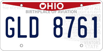 OH license plate GLD8761