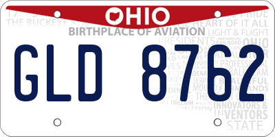 OH license plate GLD8762