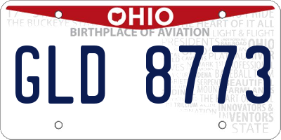 OH license plate GLD8773