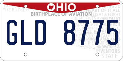OH license plate GLD8775