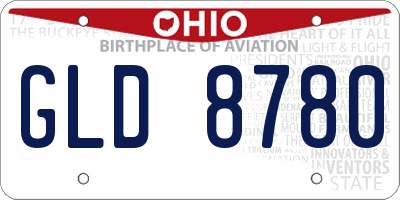 OH license plate GLD8780