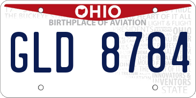 OH license plate GLD8784