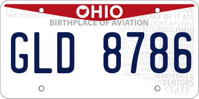 OH license plate GLD8786